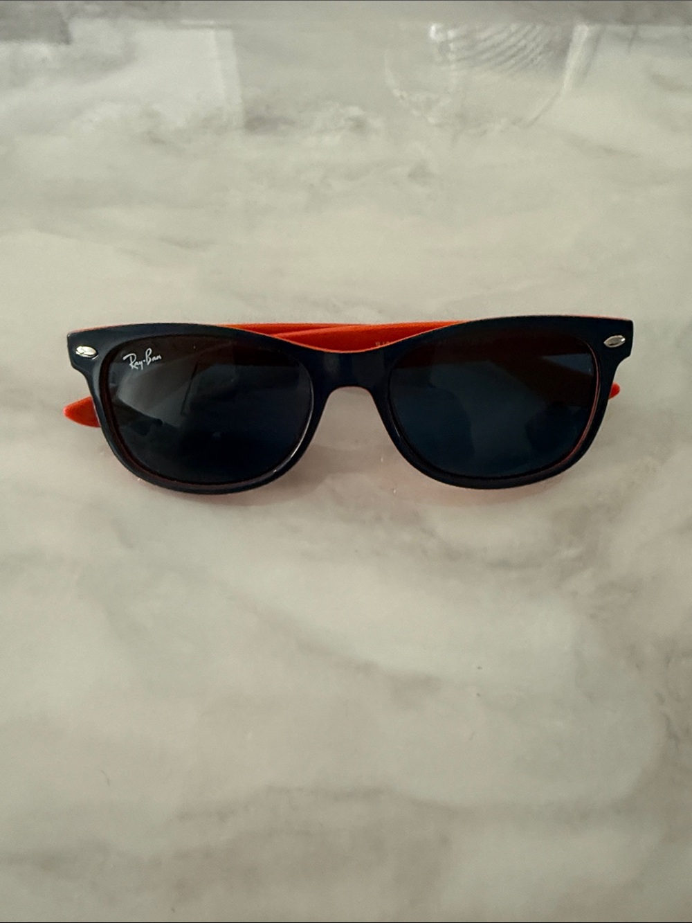 Ray-Ban Toddler Navy Frame with Orange Trim Sunglasses
